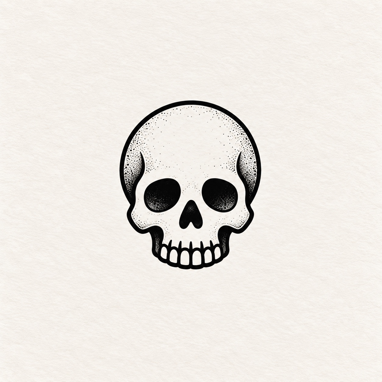 Diseño de calavera en tinta negra