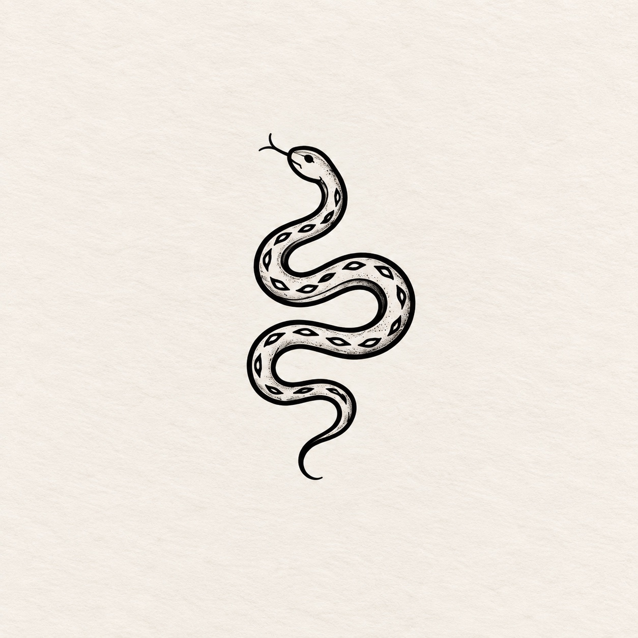 Diseño de serpiente en tinta negra